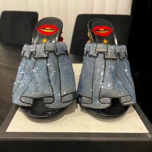 WORN ONCE for 3 HRS GUCCI TROMPE L'OEIL SNAKE HEEL MULES